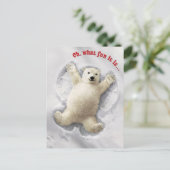 Invitation Carte Postale Très Grand Ange de Neige (Debout devant)