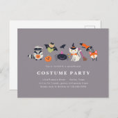 Invitation Carte Postale Trick ou traitements en bois (Devant / Derrière)