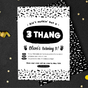 Invitation Carte Postale Trois thang, 90s Hip hop Anniversaire Fête Invitat