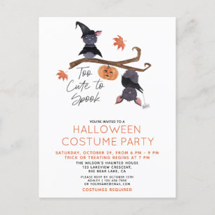 Invitation Carte Postale Trop mignon pour parler Halloween Costume Party