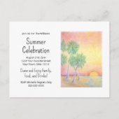 Invitation Carte Postale Tropical Beach Sunset Summer Party (Devant)