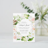 Invitation Carte Postale Tropical Floral Greenery Mariage (Debout devant)