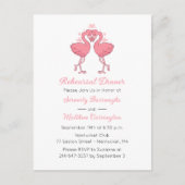 Invitation Carte Postale Tropical Pink Flamingo Beach Rehearsal Dinner (Devant)