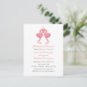 Invitation Carte Postale Tropical Pink Flamingo Beach Rehearsal Dinner (Debout devant)