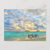 Invitation Carte Postale Tropical Turquoise Paradise RSVP (Devant)
