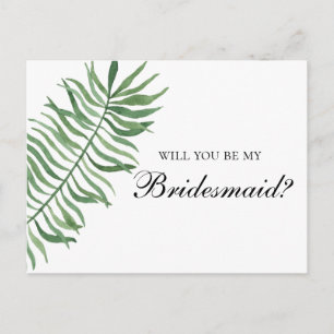Invitation Carte Postale Tropicale Veux-tu être ma demoiselle d'honneur. Ma