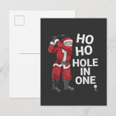 Invitation Carte Postale Trou en Un Drôle de Golf Noël Christmas (Devant / Derrière)