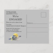 Invitation Carte Postale Tulipes gris et jaune sur la texture. (Dos)