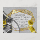 Invitation Carte Postale Tulipes gris et jaune sur la texture. (Devant)