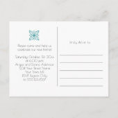 Invitation Carte Postale Turquoise Grey Accueil Sweet Home Fête de chauffag (Dos)