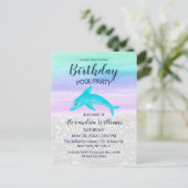Invitation Carte Postale Turquoise Lavender White Parties scintillant Dolph (Debout devant)