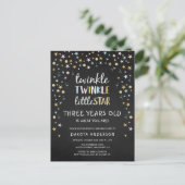 Invitation Carte Postale Twinkle Little Star 3 Ans Est Ce Que Vous Êtes! (Debout devant)