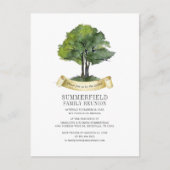 Invitation Carte Postale Typographie de l'aquarelle de l'arbre de la Réunio (Devant)