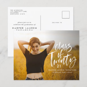 Invitation Carte Postale typographie de l'aquarelle moderne