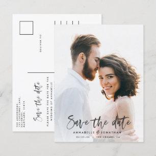 Invitation Carte Postale Typographie de script d'aquarelle moderne mariage