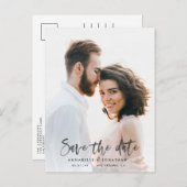 Invitation Carte Postale Typographie de script d'aquarelle moderne mariage  (Devant / Derrière)