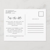 Invitation Carte Postale Typographie de script d'aquarelle moderne mariage (Dos)