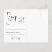 Invitation Carte Postale Typographie de script minimal Mariage de photo RSV (Dos)