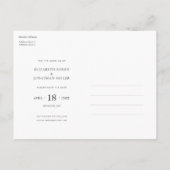 Invitation Carte Postale Typographie d'or simple Mariage photo Enregistrer  (Dos)