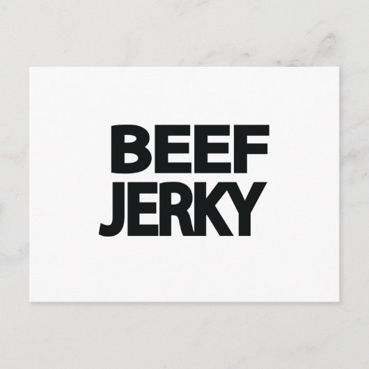 Invitation Carte Postale Typographie Gras de Beef Jerky (Devant)