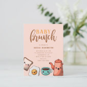 Invitation Carte Postale Typographie moderne Kawaii Baby Brunch (Debout devant)