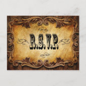 Invitation Carte Postale typographie rustique mariage campagnard occidental (Devant)