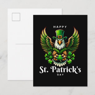 Invitation Carte Postale un aigle avec un chapeau de lutin vert