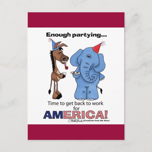 Invitation Carte Postale Un âne et assez d'éléphant pour faire la fête ! (Devant)