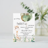 Invitation Carte Postale Un baby shower girafes ballons de jungle sauvage (Debout devant)