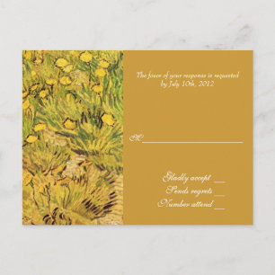 Invitation Carte Postale Un champ de fleurs jaunes, Vincent Van Gogh