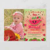 Invitation Carte Postale Un Dans Un Melon Watermelon Photo Premier Annivers (Devant)