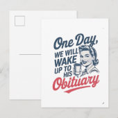 Invitation Carte Postale Un jour nous nous réveillerons sur sa nécrologie  (Devant / Derrière)