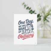 Invitation Carte Postale Un jour nous nous réveillerons sur sa nécrologie  (Debout devant)