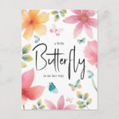 Invitation Carte Postale Un petit Baby shower papillon (Devant)