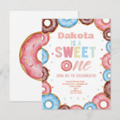 Invitation Carte Postale Un premier anniversaire de Donut One Sweet (Devant / Derrière)