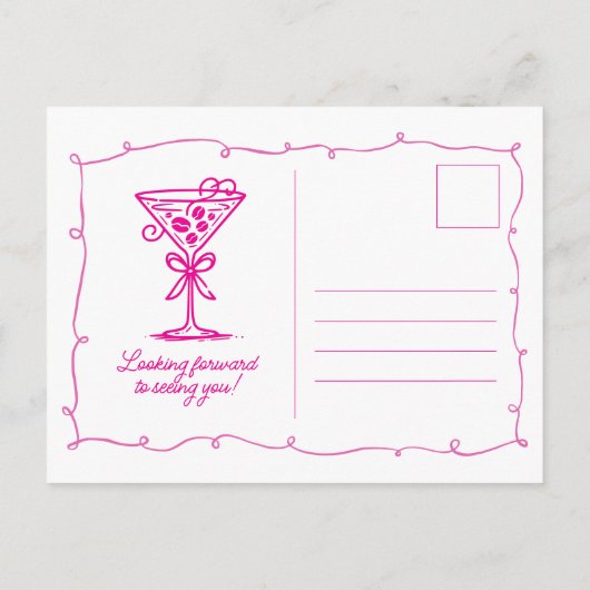 Invitation Carte Postale Un Tini Bit plus vieux Espresso Martini 21e annive (Dos)