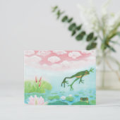 Invitation Carte Postale Une Grenouille S'Enfonce Dans L'Étang Illustration (Debout devant)