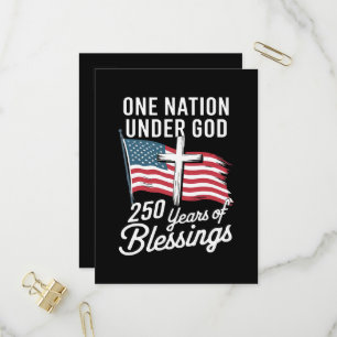 Invitation Carte Postale Une nation sous Dieu 250 ans