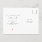 Invitation Carte Postale Unicorn Rainbow Nuages étoiles Anniversaire (Dos)