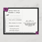 Invitation Carte Postale Union noire violette des âmes Mariage RSVP PostCar (Dos)
