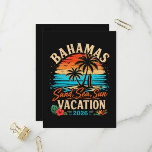 Invitation Carte Postale Vacances Bahamas Sable Mer Soleil 2026