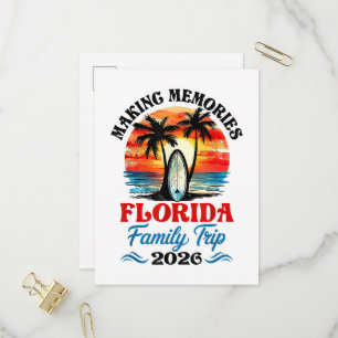 Invitation Carte Postale Vacances de famille vintage en Floride 2026