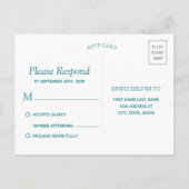 Invitation Carte Postale Vague de peinture à l'eau bleue | RSVP (Dos)