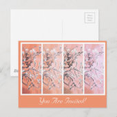 Invitation Carte Postale Van Gogh Les fleurs d'amandes rose (Devant / Derrière)