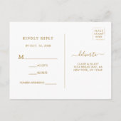 Invitation Carte Postale Végétation botanique Noël Mariage d'or RSVP (Dos)