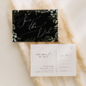 Invitation Carte Postale Végétation capricieuse Noir et or Enregistrer la d