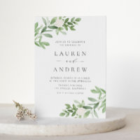 Végétation romantique et fleurs QR Code Mariage