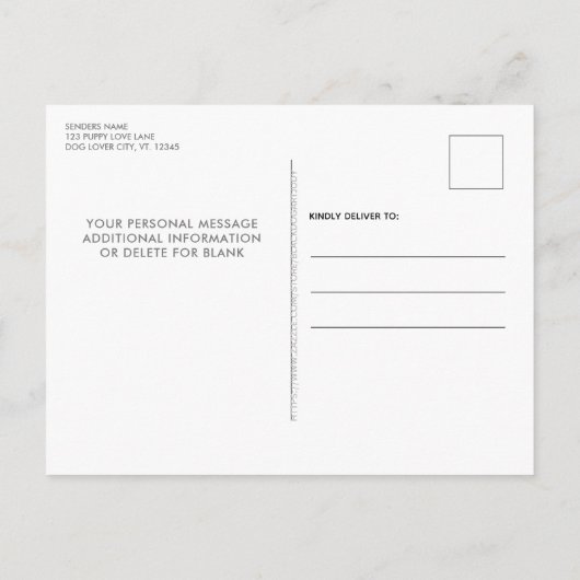 Invitation Carte Postale Venez rester jouer Chien Chien Chien Chien Personn (Dos)