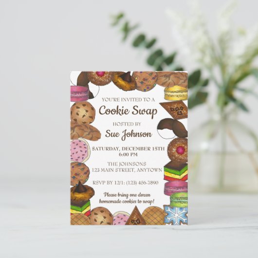 Invitation Carte Postale Vente de biscuits de Noël (Debout devant)