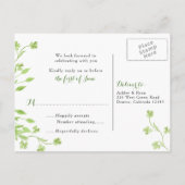 Invitation Carte Postale Verdure Clover Floral Mariage RSVP (Dos)
